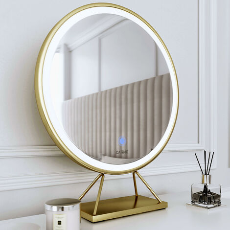 Gabriella White Dressing Table with Touch Sensor LED Mirror