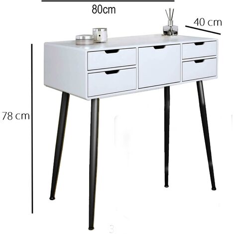 Gabriella Dressing Table-White/Black