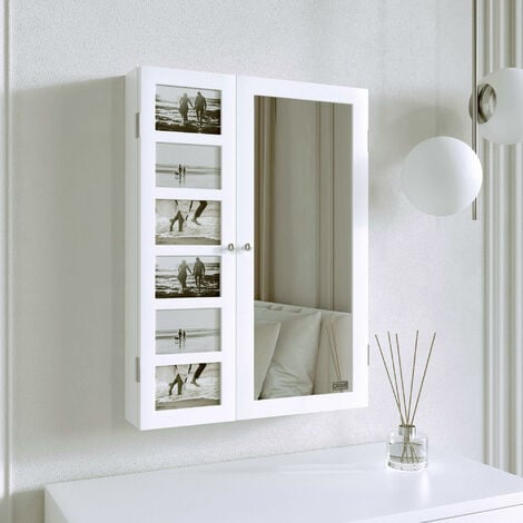 Desktop White Jewellery Mirror Cabinet, Mirror Cabinet For Bedroom