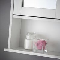 Gatsby White Bathroom 3 Piece Set Wall Mounted Cabinet with Mirror, Under Sink Storage Floor Unit - White