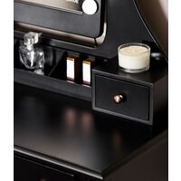 Arianna Deluxe Black Dressing Table with Hollywood LED Lights Bulbs Vanity Mirror 5 Drawers Stool For Makeup Bedroom Jewellery Set - Black