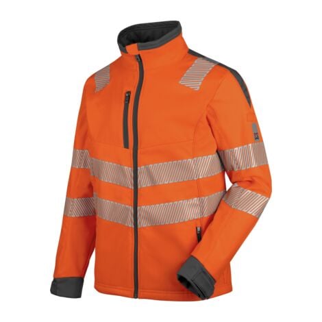 WÜRTH MODYF Warnschutz Softshelljacke Neon Herren – hochwertige &  reflektierende Arbeitsjacke - in orange anthrazit - Größe XS