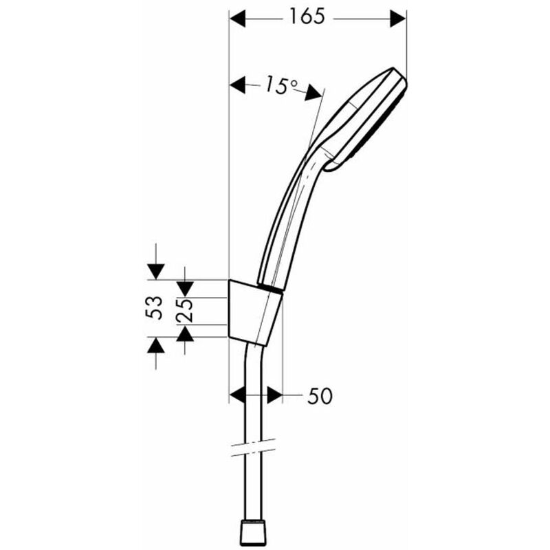 Hansgrohe Croma 100 - Set doccetta a mano Vario/Supporto doccia Porter'S  1,60 m, cromato 27594000