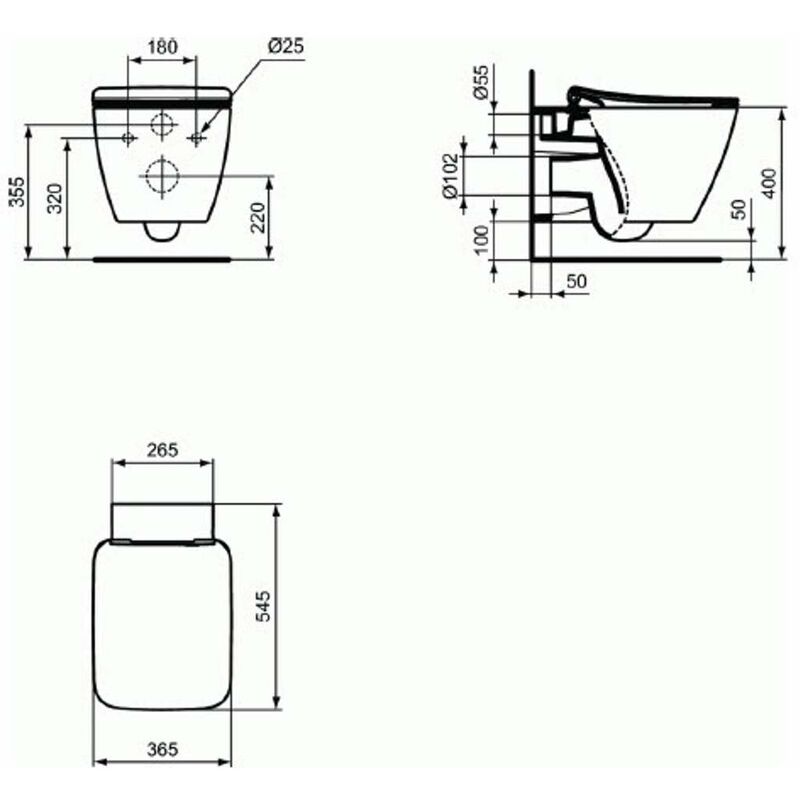 Ideal Standard Strada II - WC sospeso con sedile ultrapiatto