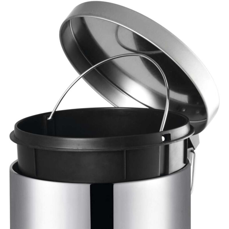 Aqualine Simple Line - Pattumiera rotonda 3l, acciaio inox lucido 27103