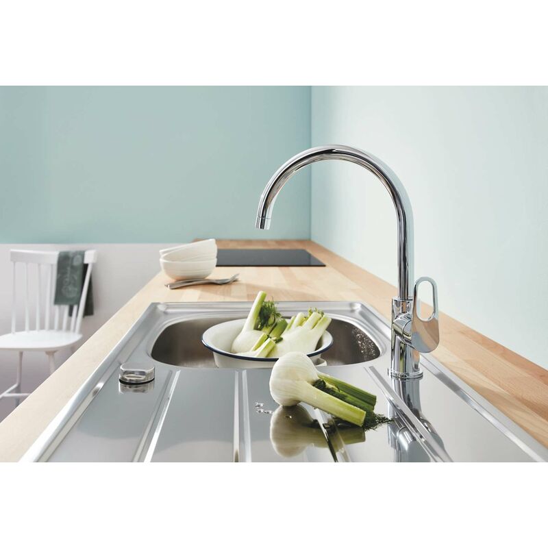 Grohe 32661003 miscelatore monocomando Concetto per lavello cucina,  cromato, bocca girevole