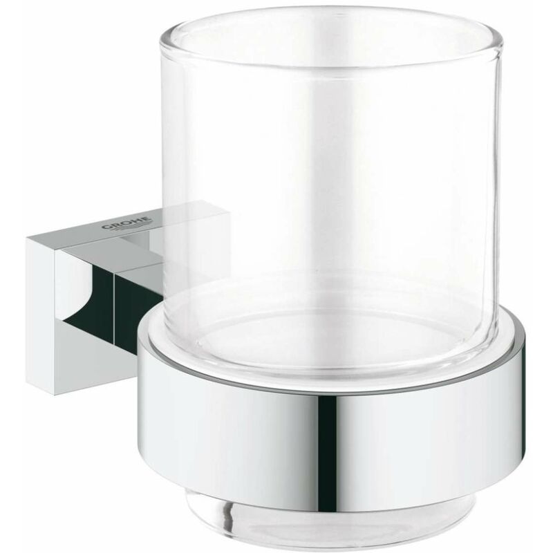 Grohe Essentials Cube - Bicchiere con supporto, cromato 40755001