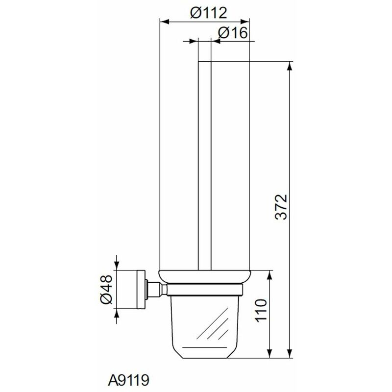 Ideal Standard IOM - Scopino WC con supporto, nero/vetro satinato A9119XG