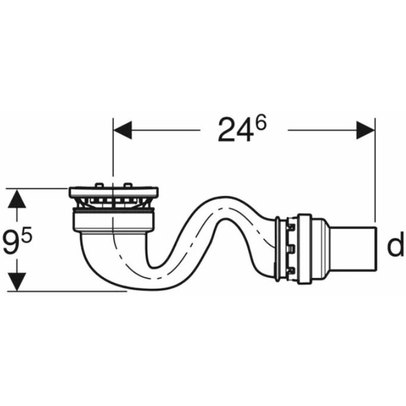 Sifone doccia Geberit Sestra altezza della chiusura idraulica 30 mm