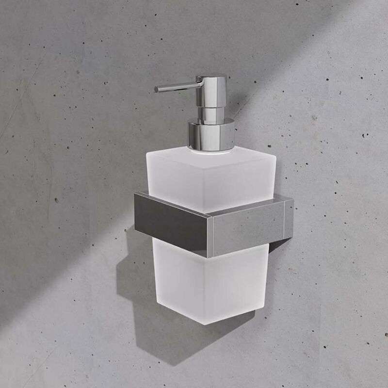 Dispenser dosatore di sapone liquido da bagno in ABS plastica bianco linea  Pop