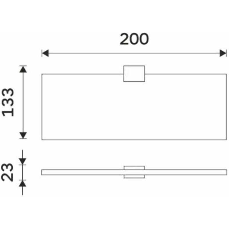 Mensola Per Bagno L. 20 Cm Plexiglass Satinato, Con Supporto In Nero Opaco,  Kibo