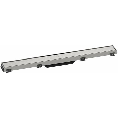 Hansgrohe RainDrain Match - Canalina doccia con griglia in acciaio inox 700, telaio regolabile in altezza, acciaio inox spazzolato 56037800