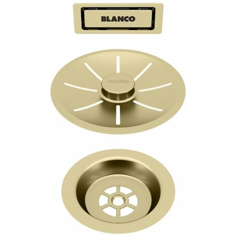Blanco Accessori - Set di scarico C-overflow, per lavelli a vasca singola, color oro 203476