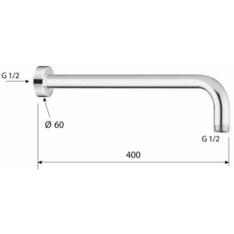 Braccio doccia Remer Minimal 30 cm in ottone cromato