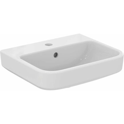 Ideal Standard i.Life B - Lavabo 5x4 cm, con troppopieno e foro per miscelatore, bianco T461001