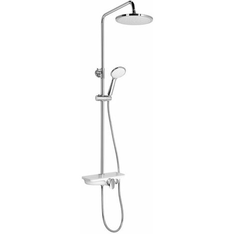 Aqualine Docce - Set doccia Marco, con miscelatore, 23 cm, 1 flusso, bianco SL100