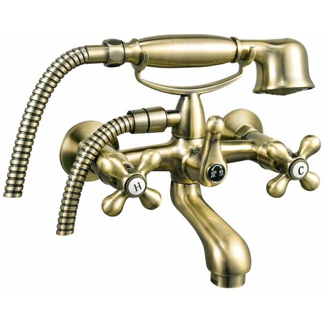 Novaservis Ferro Antica - Miscelatore per vasca da bagno, con accessori, color bronzo BAI11BR