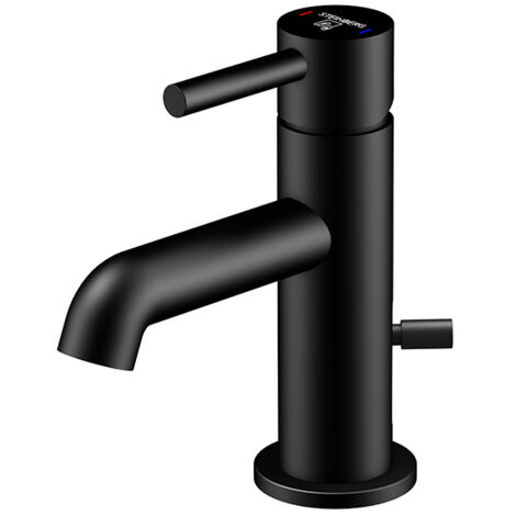 Steinberg 100 - Miscelatore da lavabo, con sistema di scarico, nero 100 1055 S (1/5)