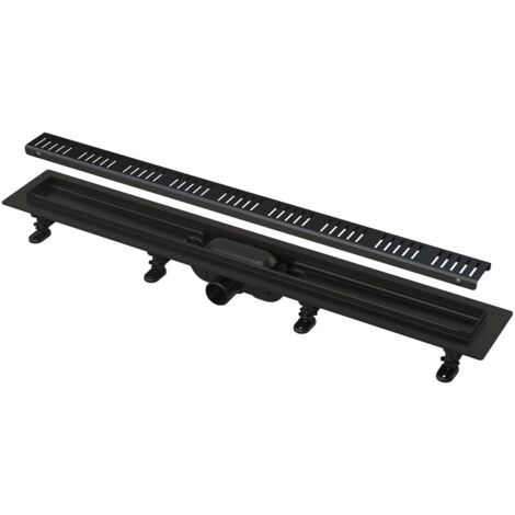 Alca Canaline - Canalina doccia Simple 85 cm, con bordo per griglia forata, incl. griglia, nero opaco APZ10BLACK-850M (1/6)