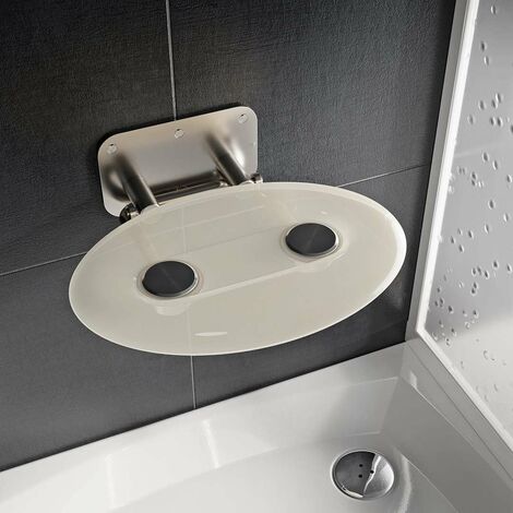 Ravak Ovo P II - Sedile doccia Clear, 41x35 cm, acciaio inox/trasparente B8F0000048
