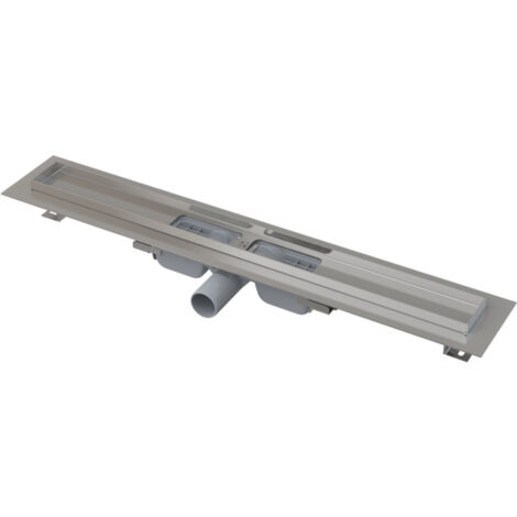 Alca - Canalina doccia Low 75 cm, con bordo per griglia forata, acciaio inox APZ101-750 (1/2)