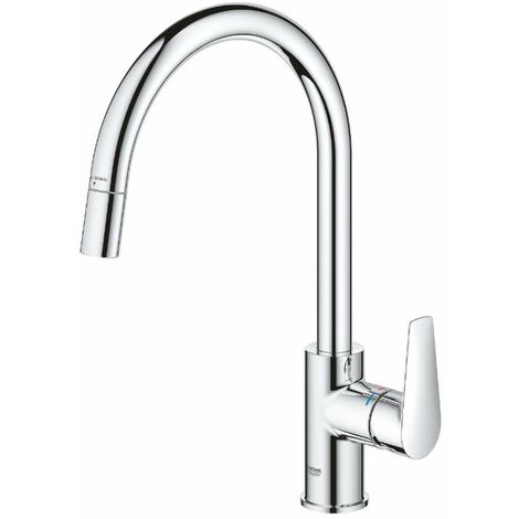 Grohe Start Edge - Miscelatore da lavello con bocca di erogazione estraibile, cromo 30550000