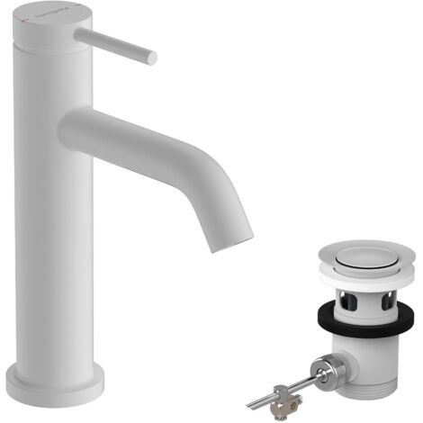Hansgrohe Tecturis S - Miscelatore da lavabo, con sistema di scarico, EcoSmart, bianco opaco 73310700