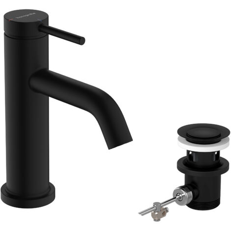 Hansgrohe Tecturis S - Miscelatore da lavabo, con sistema di scarico, CoolStart, EcoSmart, nero opaco 73302670