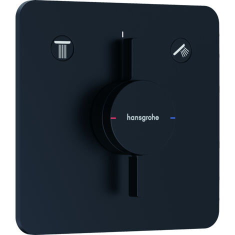 Hansgrohe DuoTurn Q - Miscelatore ad incasso per 2 utenze, nero opaco 75414670