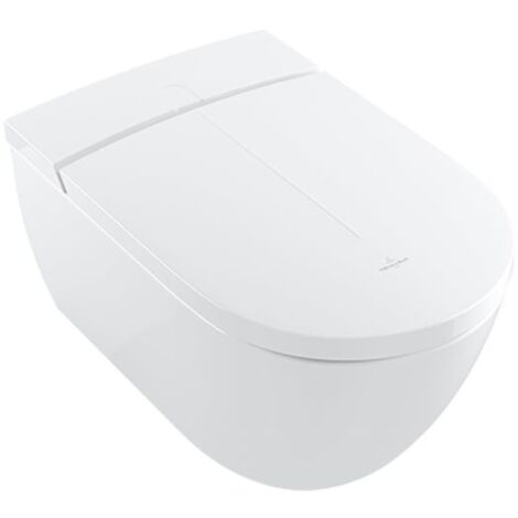 Villeroy & Boch ViClean - Bidet elettronico con ceramica, Rimless, CeramicPlus, SoftClosing, bianco alpino V0E200R1