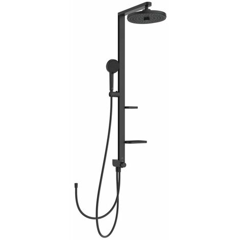 Ideal Standard ALU+ - Set doccia senza miscelatore, diametro 26 cm, 2 getti, nero seta BD585XG