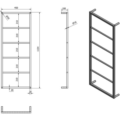 Sapho Ska - Portasciugamani 45x115 cm, bianco opaco SKA511