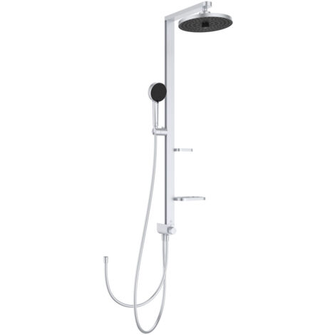 Ideal Standard ALU+ - Set doccia senza miscelatore, diametro 26 cm, 2 getti, argento BD585SI