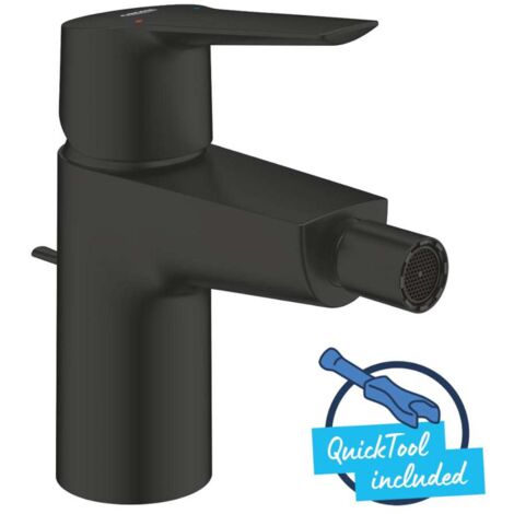 Grohe QuickFix Start - Miscelatore per bidet, con sistema di scarico, nero opaco 325602432