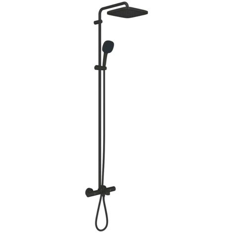 Grohe Vitalio Comfort - Set doccia con termostatico per vasca da bagno, 25x25 cm, 2 getti, nero opaco 269842431