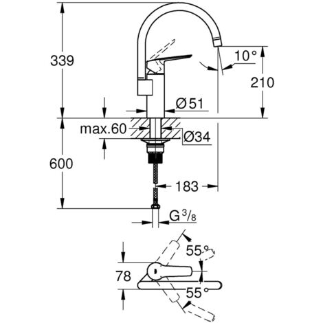 GROHE Start Flow 31555001 - Miscelatore monocomando per lavello