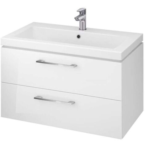 Cersanit Lara - Mobiletto con lavabo, 45x79x45 cm, 2 cassetti, bianco S801-149-DSM