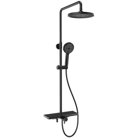 Aqualine Arona - Set doccia con miscelatore, 3 getti, nero opaco SL210B (1/5)
