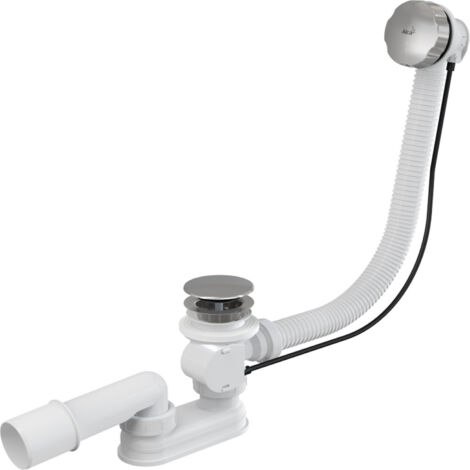 Alca Sistemi di scarico - Sistema di scarico e troppopieno per vasca da bagno, lunghezza 570 mm, cromo A55KM