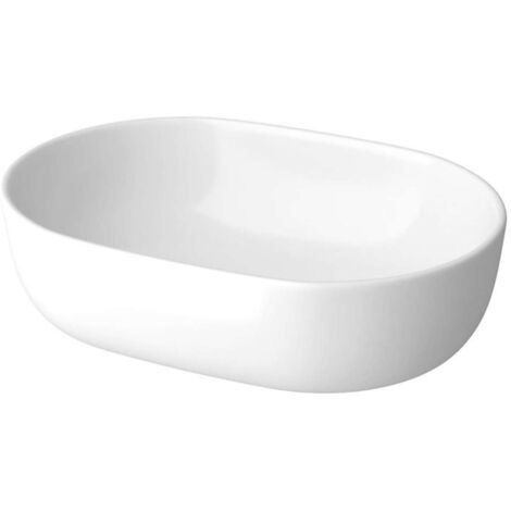 Cersanit Moduo - Lavabo da appoggio, 50x36 cm, senza troppopieno, bianco K116-049
