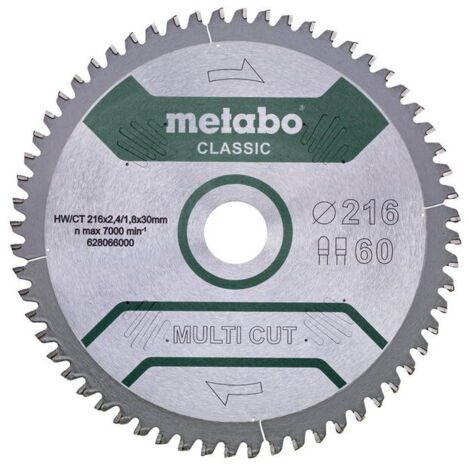 Lame de scie circulaire 216x2.4x30 mm 60D - METABO 628066000
