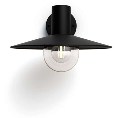 Philips Sunera Lampada Da Parete Per Esterni Nera IP44: Con Sensore Di Movimento, Attacco E27 (lampadina Esclusa)