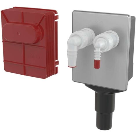 Alca Sifoni - Sifone per lavatrice, per il collegamento di due elettrodomestici, a scomparsa, acciaio inox APS6 (1/2)