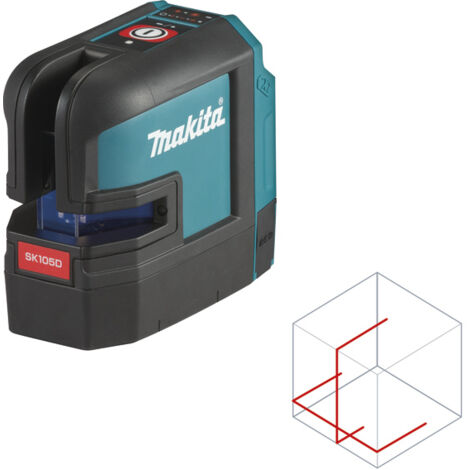 Makita Utensili - Laser a croce rossa a batteria 12V, senza batteria e caricabatterie SK105DZ