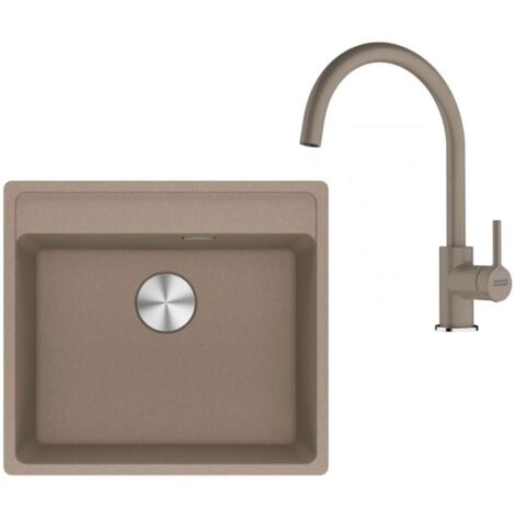 Franke Set - Set da cucina G274KA, lavello in fragranite MRG 610-52 RTL e miscelatore FC 6018.424, cashmere 114.0700.786