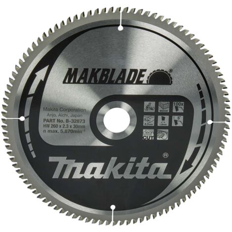 Makita Accessori - Lama per sega circolare per legno, 260x30 mm, 100 denti B-32873