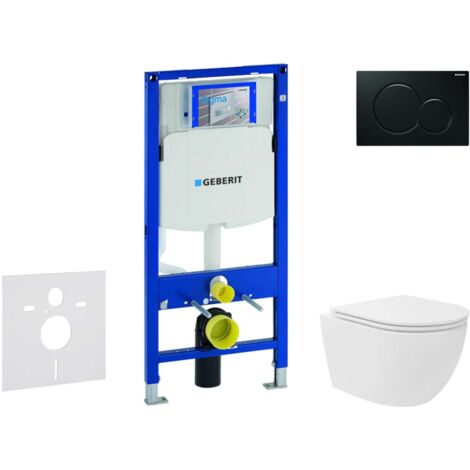 WC multifunzione BERNSTEIN Basic 1102 - offerta speciale 17 - sistema di installazione a parete per WC sospesi G3004A con placca di comando, Placca di comando:Modello in vetro bianco
