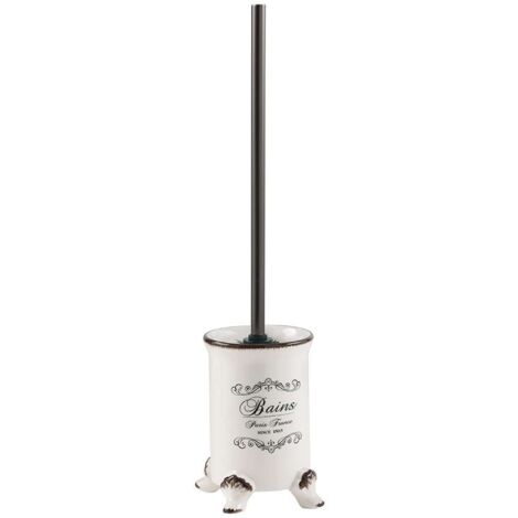 Metaltex Scopino WC Piatto E Flessibile, Con Contenitore, Bianco-grigio - Montaggio A Parete O Pavimento - 5