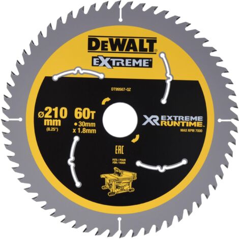 Lama per sega circolare da banco DEWALT 210x30 mm 60 denti XR Estrema autonomia - DT99567