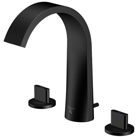 Steinberg 280 - Miscelatore da lavabo, con sistema di scarico, montaggio a 3 fori, nero 280 2000 S (1/5)